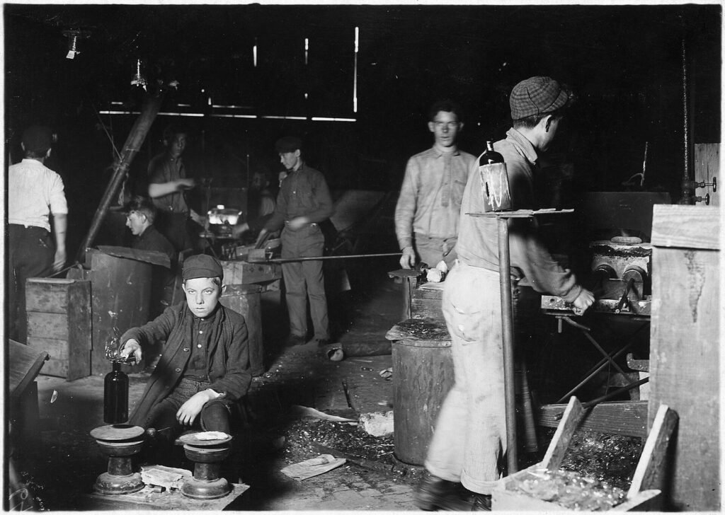 Boy at the Wheaton Glass Works, photographed by Lewis Hine in November 1909