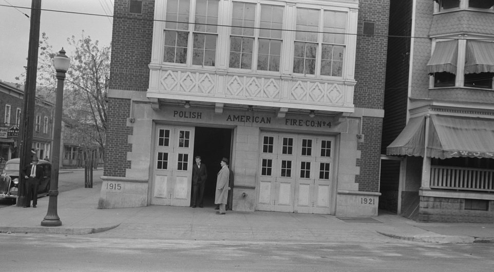 Building of the Polish-American Fire Company, probably Shenandoah, Pennsylvania, 1938