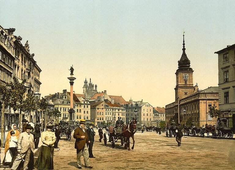 Krakowskie Przedmiescie and the Royal Castle in Warsaw in the 1890s