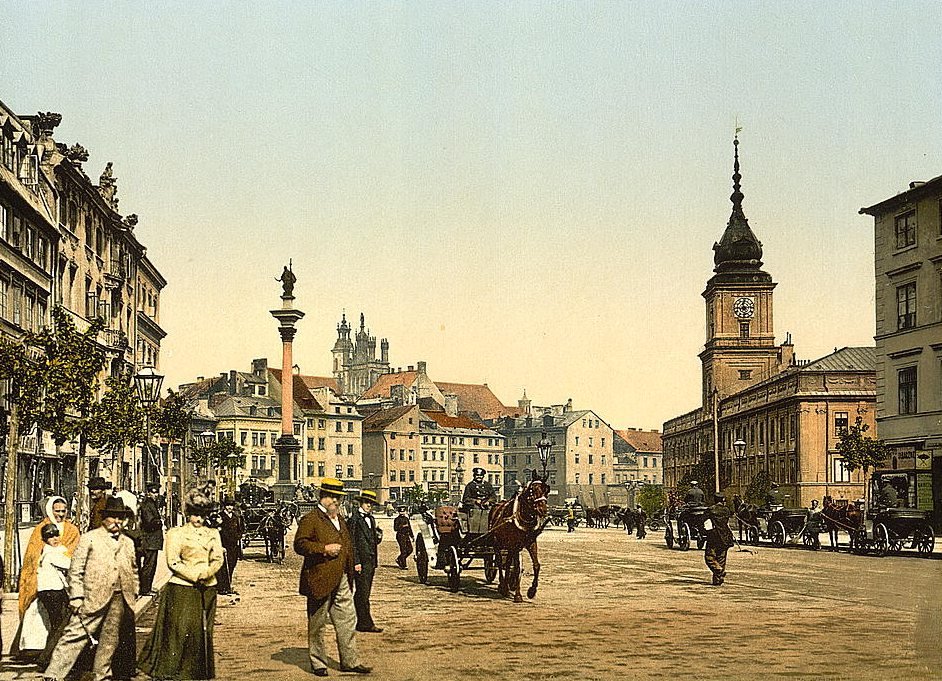 Krakowskie Przedmiescie and the Royal Castle in Warsaw in the 1890s