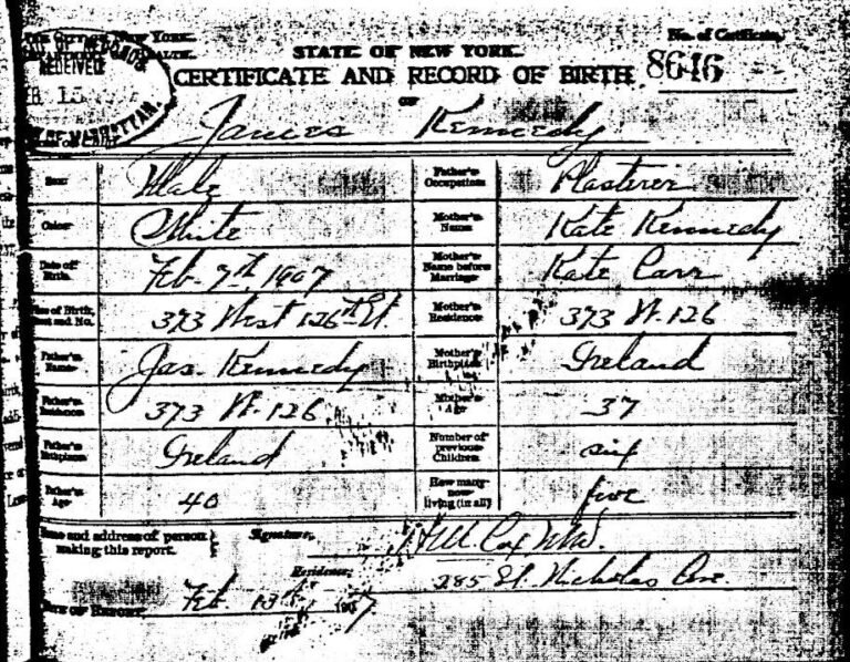 Historical document scan: nyc